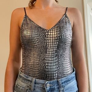 Silver bodysuit